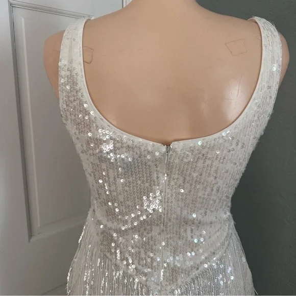 LULU’S LIMELIGHT LOVE SEQUIN FRINGE BODYCON MINI DRESS - Picture 12 of 14